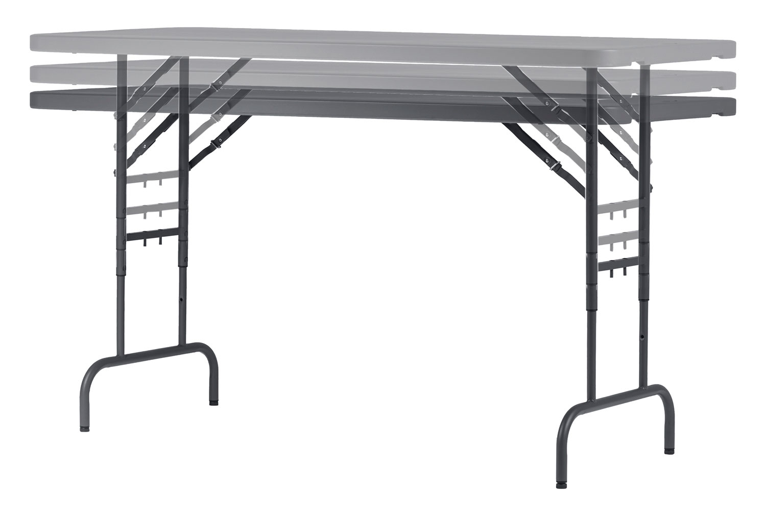 Zoey Rectangular Polypropylene Height Adjustable Folding Table, Express Delivery